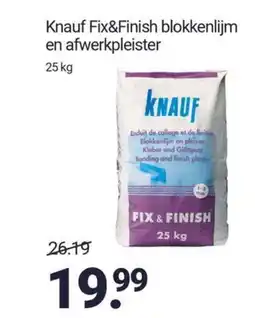 Inter Chalet Knauf fix&finish blokkenlijm en afwerkpleister aanbieding