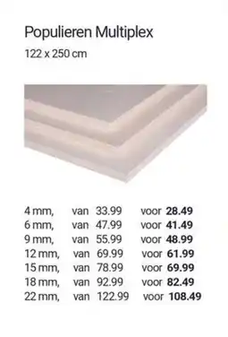 Inter Chalet Populieren multiplex aanbieding