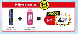 Kruidvat Fa Men Sport deodorant Fa Pink Passion douchegel aanbieding