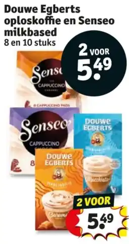Kruidvat Douwe Egberts oploskoffie en Senseo milkbased aanbieding