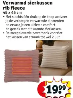 Kruidvat Verwarmd sierkussen rib fleece aanbieding