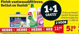 Kruidvat Finish vaatwasadditieven, Dettol en Vanish aanbieding