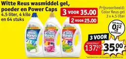 Kruidvat Witte Reus wasmiddel gel, poeder en Power Caps aanbieding