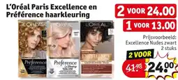 Kruidvat L'Oréal Paris Excellence en Préférence haarkleuring aanbieding