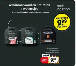 Kruidvat Wilkinson Sword en Intuition navulmesjes aanbieding