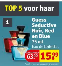Kruidvat Guess Seductive Noir, Red en Blue aanbieding