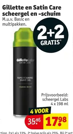 Kruidvat Gillette en Satin Care scheergel en schuim aanbieding