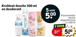 Kruidvat Kruidvat douche 300 ml en deodorant aanbieding