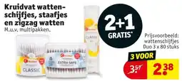 Kruidvat Kruidvat watten- schijfjes, staafjes en zigzag watten aanbieding