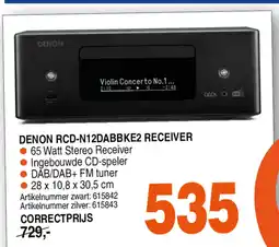 Correct Denon rcd-n12dabbke2 receiver aanbieding