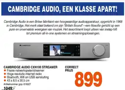 Correct Cambridge audio cxn100 streamer aanbieding