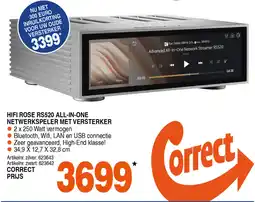 Correct Hifi rose rs520 all-in-one netwerkspeler met versterker aanbieding