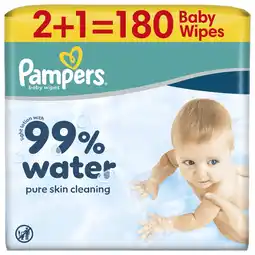 Kruidvat Pampers 99% Water Babydoekjes aanbieding