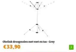 Obelink Obelink droogmolen met voet en tas - Grey aanbieding
