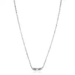 Zinzi ZINZI zilveren ketting 45cm met cilindervormige hanger, bezet met diverse witte zirkonia’s ZIC2812 aanbieding