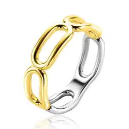 Zinzi ZINZI gold plated zilveren ring met grote ovale schakels 6mm breed ZIR2567G aanbieding