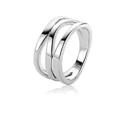 Zinzi Mart Visser by ZINZI zilveren multi-look ring 11,5mm breed organisch gevormd MVR25 aanbieding