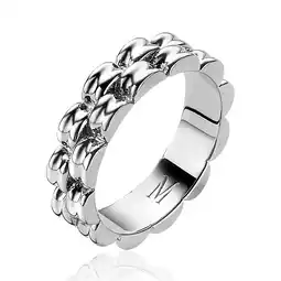 Zinzi Mart Visser by ZINZI zilveren brede schakel ring 5,5mm breed MVR23 aanbieding