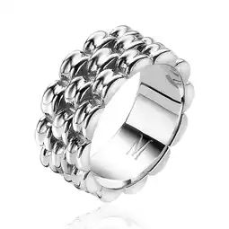 Zinzi Mart Visser by ZINZI zilveren brede schakel ring 8mm breed MVR22 aanbieding