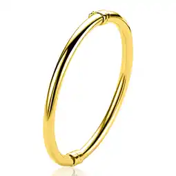 Zinzi ZINZI gold plated zilveren bangle armband glad 5mm ronde buis en luxe scharniersluiting ZIA2754G aanbieding