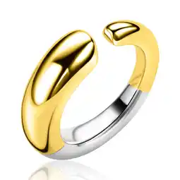 Zinzi ZINZI goldplated zilveren statementring met een bolle aflopende vorm ZIR2788G aanbieding
