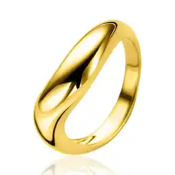 Zinzi ZINZI gold plated zilveren ring organisch gevormd 6mm breed ZIR2609G aanbieding
