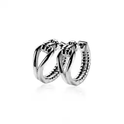 Zinzi Mart Visser by ZINZI zilveren creolen bewerkt 17 x 7mm MVO9 aanbieding