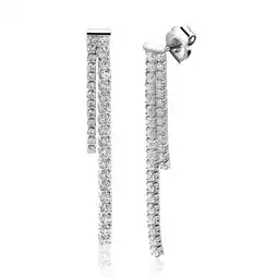 Zinzi 41mm ZINZI zilveren tennis oorstekers met een dubbele rijzetting witte zirconia's ZIO2795L aanbieding