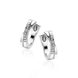 Zinzi ZINZI zilveren oorringen 12x3mm kruislings wit ZIO2039 aanbieding