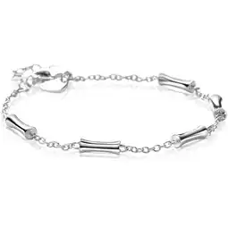 Zinzi ZINZI zilveren schakel armband met vijf gladde bamboe vormen 17-20cm ZIA2577 aanbieding