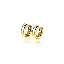 Zinzi 12mm ZINZI goldplated zilveren gladde oorringen met 3mm buisdikte en luxe klapsluiting ZIO189G aanbieding