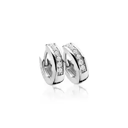 Zinzi Zinzi zilveren oorringen 12 x 3mm witte zirconia's met luxe klapsluiting ZIO187Z aanbieding