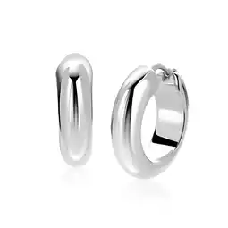 Zinzi 28mm ZINZI zilveren oorringen met brede buis (8mm) en rond model, handige bovensluiting ZIO2749 aanbieding