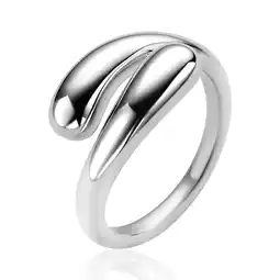Zinzi ZINZI zilveren gladde ring met twee druppelvormen 10mm breed ZIR2840 aanbieding