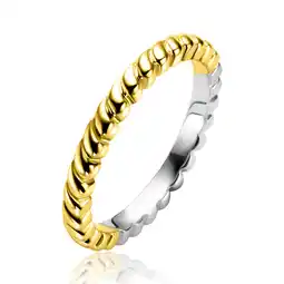 Zinzi ZINZI gold plated zilveren aanschuifring (2,5mm breed) met kleine druppels ZIR2688G aanbieding
