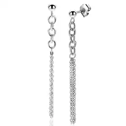 Zinzi 55mm ZINZI zilveren oorstekers met grove schakels en fijne kettinkjes ZIO2781 aanbieding