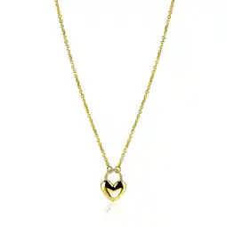 Zinzi ZINZI gold plated zilvereren schakelketting met hartvormige slot hanger 18mm breed 42-45 cm ZIC2673G aanbieding