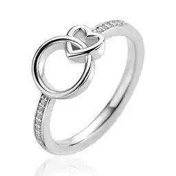 Zinzi ZINZI zilveren ring met verbonden hart en rondje ZIR2811 aanbieding