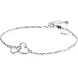 Zinzi ZINZI zilveren armband met 2 verbonden hartjes 17,5-19,5cm ZIA2513 aanbieding