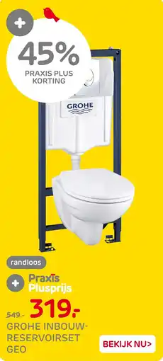Praxis Grohe inbouw reservoirset aanbieding