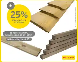 Praxis Op Houten en WPC schuttingplanken en palen aanbieding
