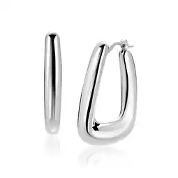 Zinzi 33mm ZINZI zilveren oorringen met brede buis en rechthoekig model, handige bovensluiting ZIO2748 aanbieding