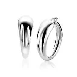 Zinzi 32mm ZINZI zilveren oorringen met een bolle aflopende vorm en handige bovensluiting ZIO2789 aanbieding