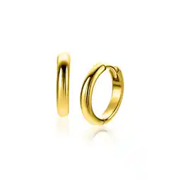 Zinzi 16mm ZINZI gold plated zilveren gladde oorringen met ronde buis 3mm met luxe klapsluiting ZIO2601G aanbieding