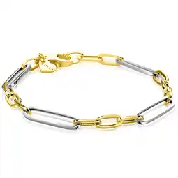 Zinzi ZINZI zilveren bicolor schakelarmband met ovale schakels 7mm breed ZIA2752 aanbieding