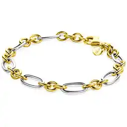 Zinzi ZINZI bicolor schakelarmband 7mm breed met jasseron en ovale schakels 19,5cm ZIA2667 aanbieding
