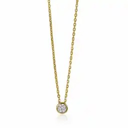 Zinzi ZINZI zilveren ketting 14K geel verguld met hanger rond 40-43cm ZIC1393Y aanbieding