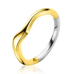 Zinzi ZINZI gold plated zilveren ring organisch gevormd 3,5mm breed ZIR2627G aanbieding
