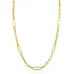 Zinzi ZINZI gold plated zilveren schakelketting met vijf lange ovale schakels 5,5mm breed 43-47cm ZIC2711G aanbieding