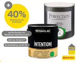 Praxis Op Perfection en Renaulac kleurmuurverf aanbieding